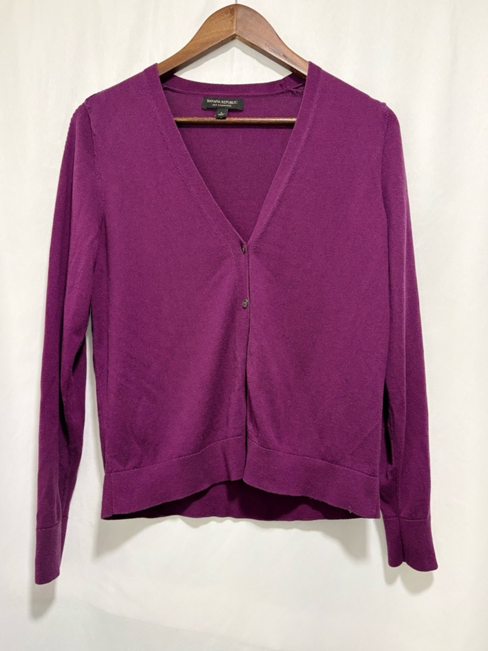 Banana Republic Silk Cashmere V neck Cardigan Sweater Purple Size Large